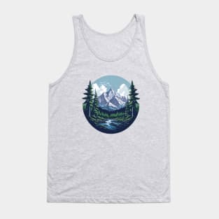 Nature Landscape, the mountain is engulfed by endless tall and beautiful trees Tank Top